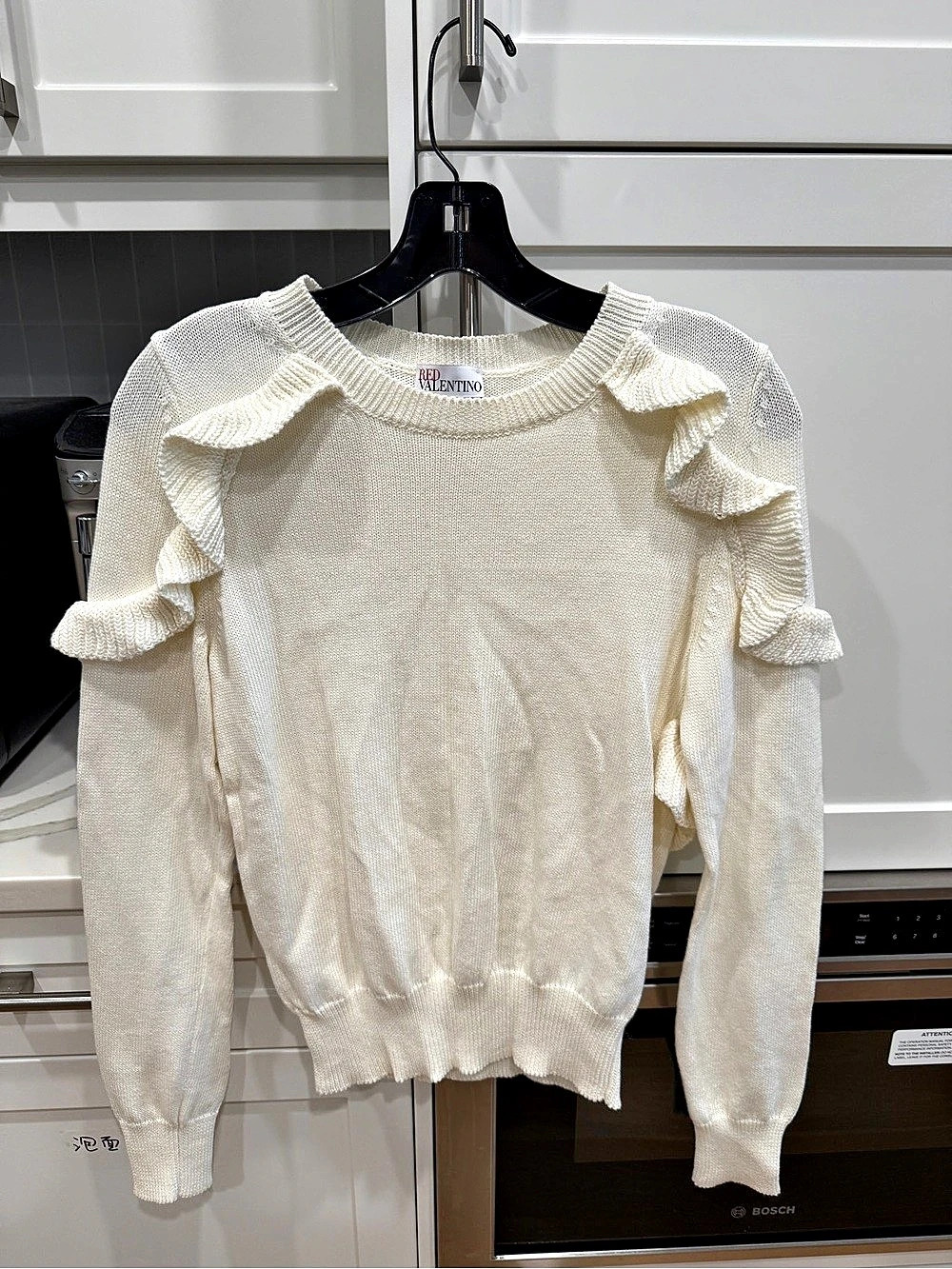 Ivory REDValentino Ruffle Sleeve Sweater Size Medium